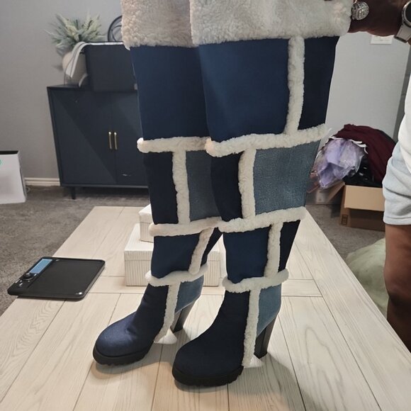 ✨ I Am JenniferLe VAUGHAN II Denim Heel Boots – Size 10 ✨ - Picture 8 of 12